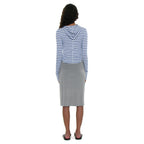 PARTIMENTO WOMEN PWC STRIPE HOODED LONG SLEEVE TEE_PASTEL BLUE