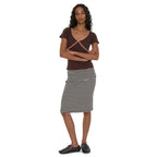 PARTIMENTO WOMEN PWC CONTRAST BINDING V-NECK TOP_BROWN