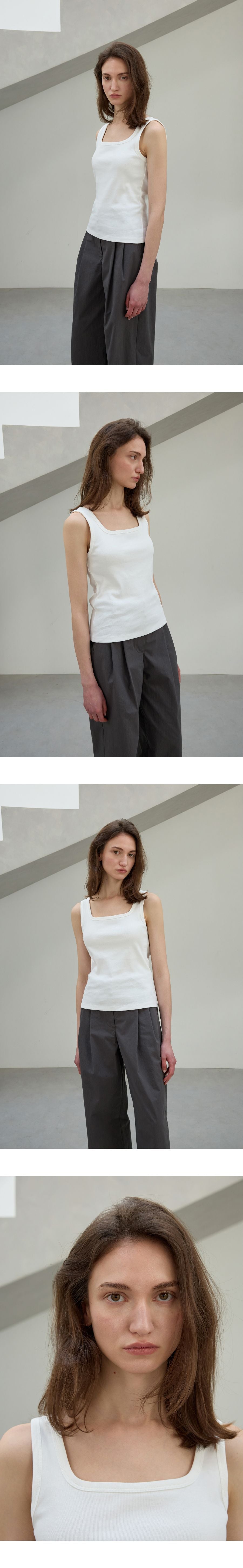CHE [5th] Square Sleeveless Top - White