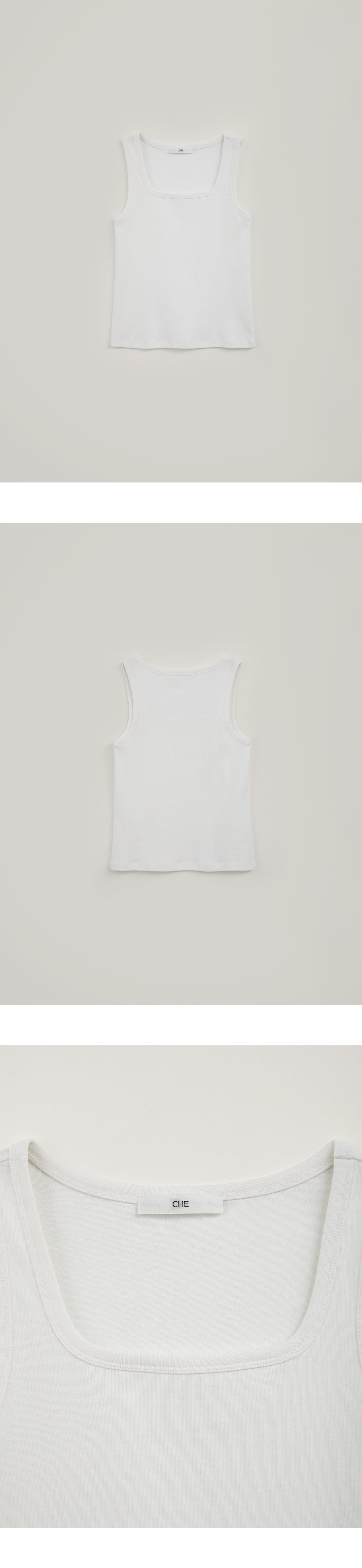 CHE [5th] Square Sleeveless Top - White
