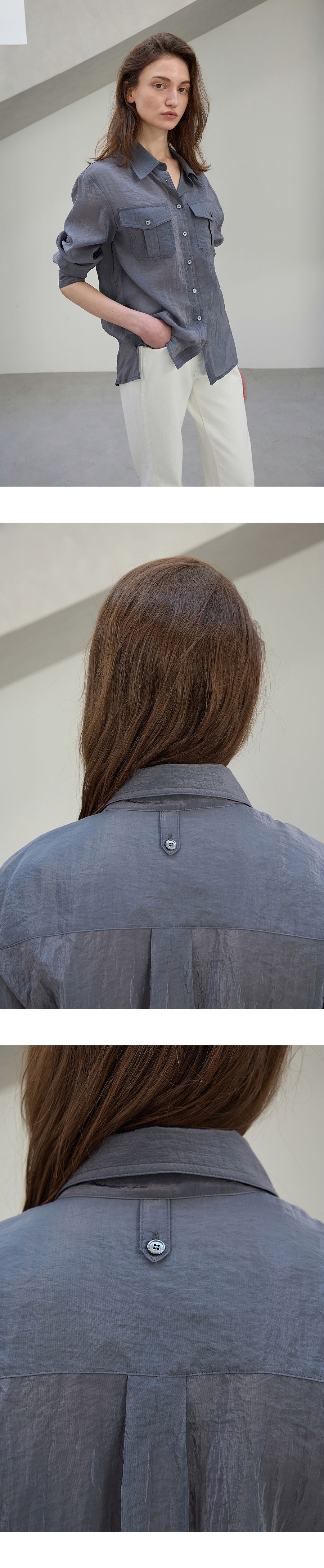 CHE [5th] Pocket Sheer Shirt - Charcoal