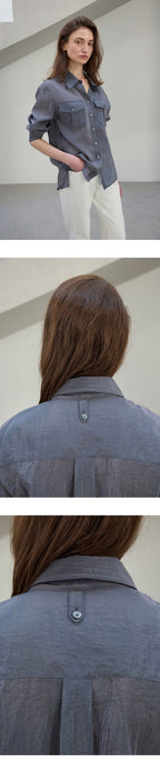 CHE [5th] Pocket Sheer Shirt - Charcoal