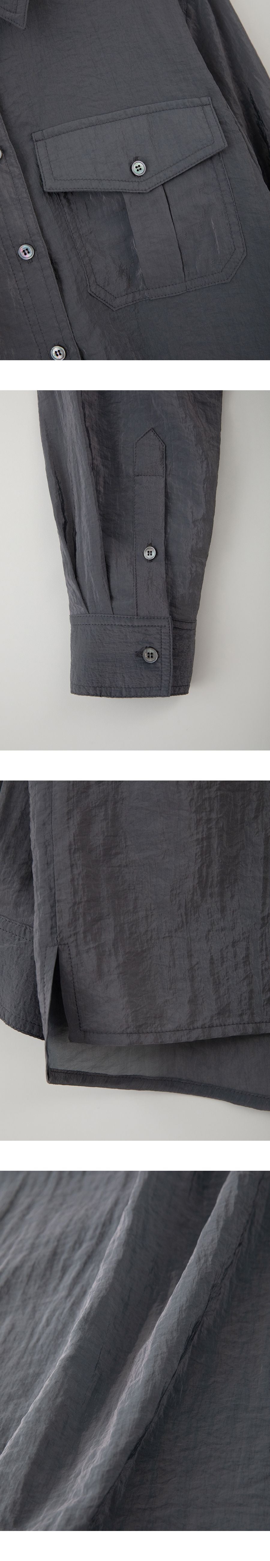 CHE [5th] Pocket Sheer Shirt - Charcoal