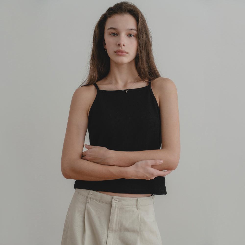 THE MITTEN [2nd] MN waffle sleeveless (black)