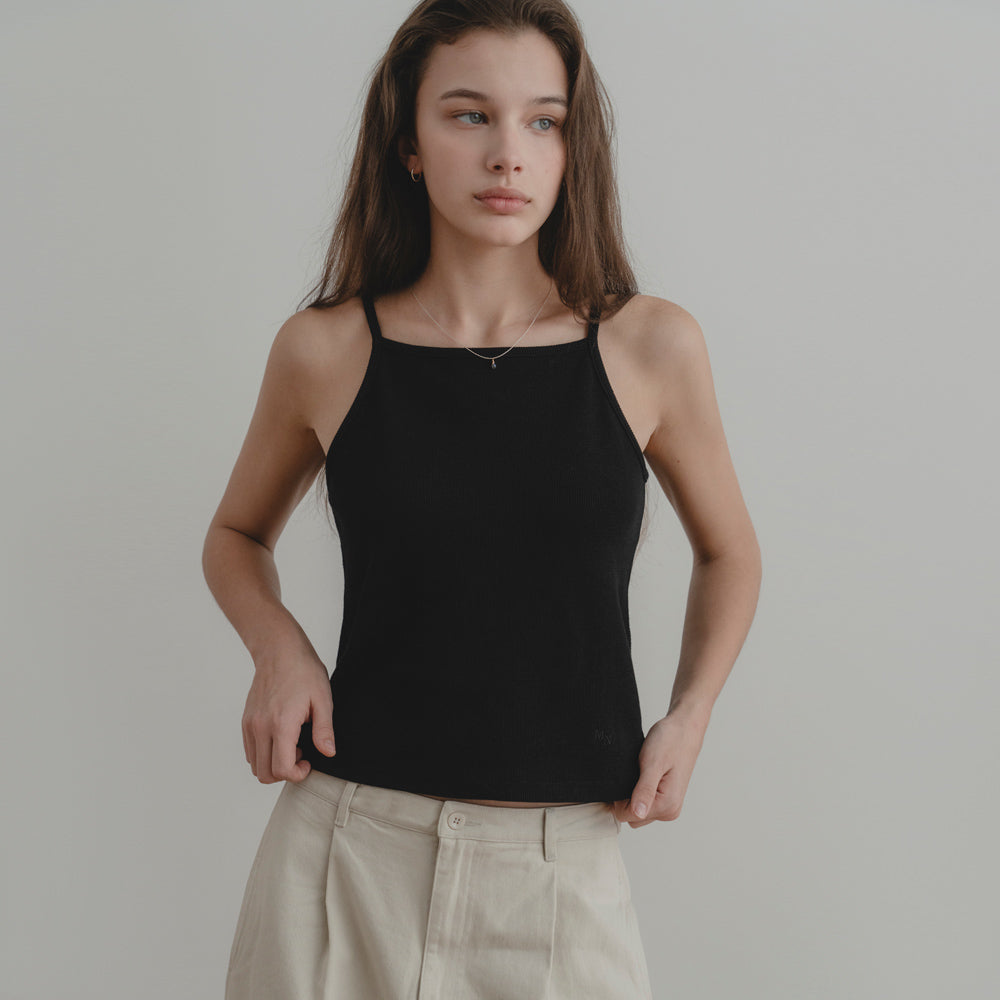 THE MITTEN [2nd] MN waffle sleeveless (black)