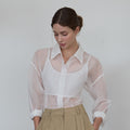 ODER See-through nylon shirt-white