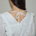 SALON DE YOHN SALON DE YOHN Ruffle Point Jumpsuit White