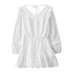 SALON DE YOHN SALON DE YOHN Ruffle Point Jumpsuit White