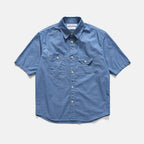 EASTLOGUE PERMANENT CHAMBRAY WORK HALF SHIRT / CHAMBRAY LIGHT BLUE