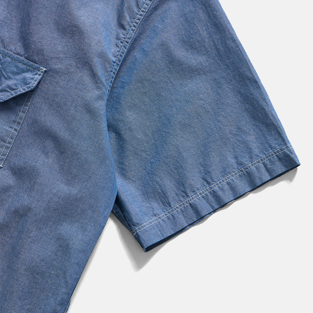 EASTLOGUE PERMANENT CHAMBRAY WORK HALF SHIRT / CHAMBRAY LIGHT BLUE