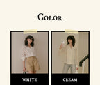 FRIVER07 Punching lace see-through shirt_White