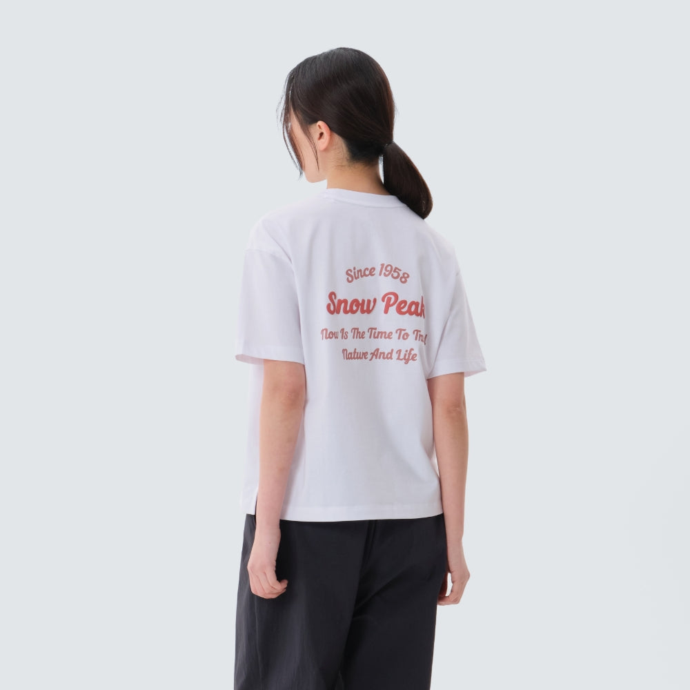 SNOWPEAK APPAREL Aerocool Women's Color Semi-Cropped Short Sleeve T-Shirt White (S25MWFTS77)
