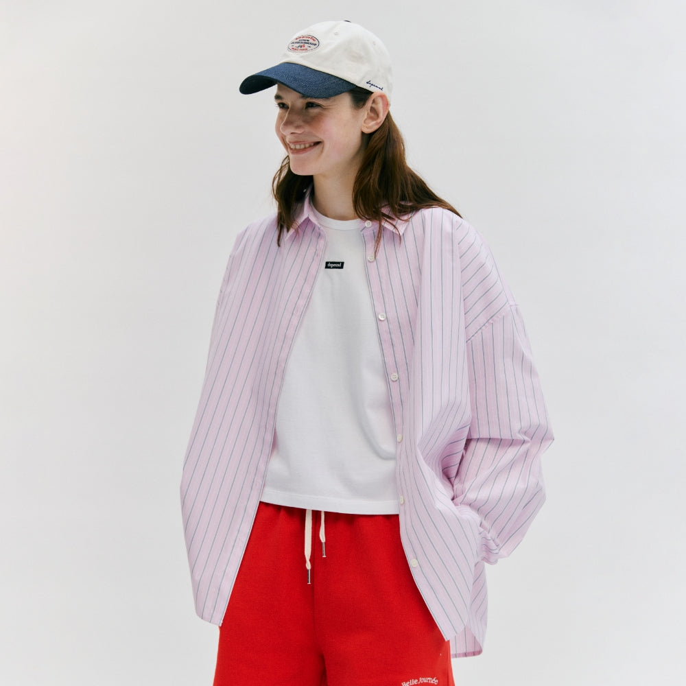 DEPOUND oversized stripe shirts - pink