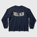 DEUTERO 90s Y.N. Long Sleeve Tee Navy Crack Ver.