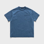 EASTLOGUE NAVAL EMBROIDERY T-SHIRTS / WASHED INDIGO