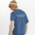 EASTLOGUE NAVAL EMBROIDERY T-SHIRTS / WASHED INDIGO