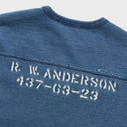EASTLOGUE NAVAL EMBROIDERY T-SHIRTS / WASHED INDIGO