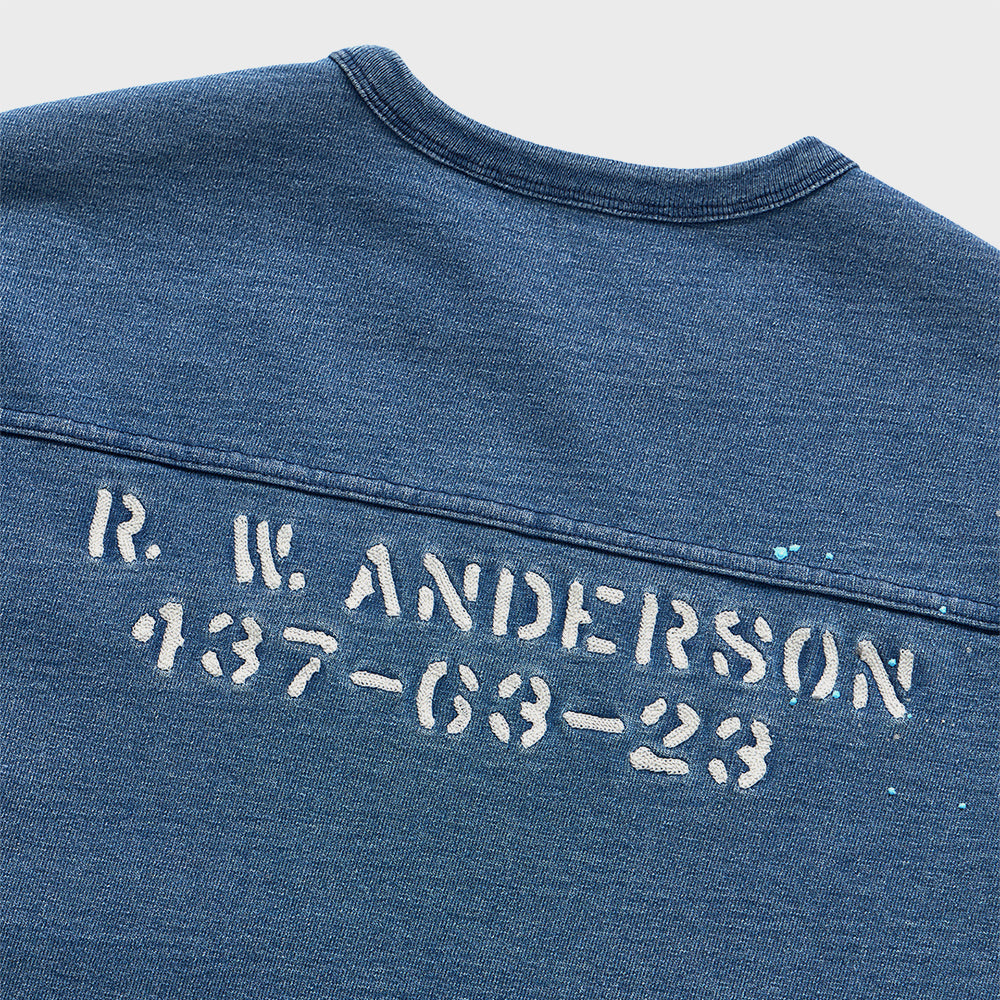 EASTLOGUE NAVAL EMBROIDERY T-SHIRTS / WASHED INDIGO