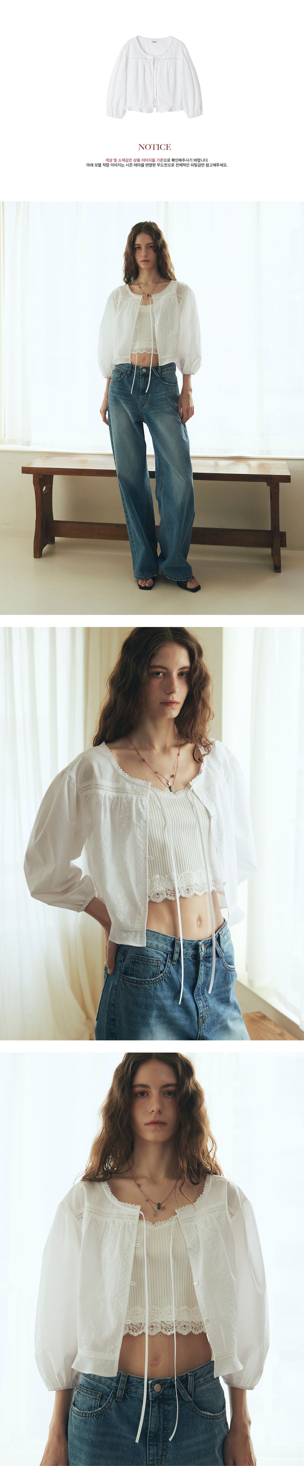Ouel EYELET LACE PEPLUM BLOUSE_WHITE