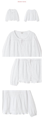 Ouel EYELET LACE PEPLUM BLOUSE_WHITE