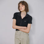 MARROT Slim button collar t-shirt_black