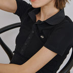 MARROT Slim button collar t-shirt_black