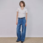 MARROT Slim button collar t-shirt_white