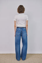 MARROT Slim button collar t-shirt_white