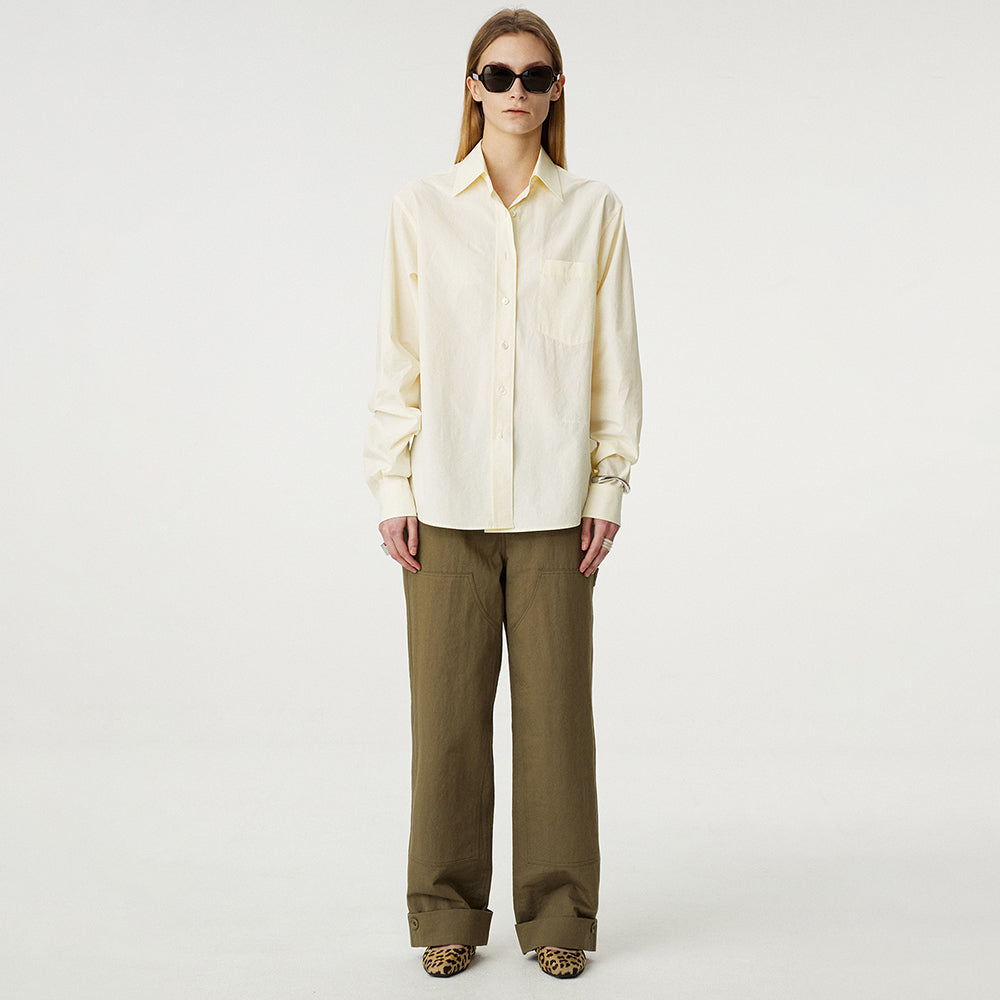 VET WOMAN [3rd stock] Basic Cotton Shirts, Butter