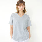 KOZNOK LB Striped Pure Cotton Women's Short Sleeve T-Shirt Layered Inner T-shirt