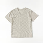 KOZNOK LB Striped Pure Cotton Women's Short Sleeve T-Shirt Layered Inner T-shirt