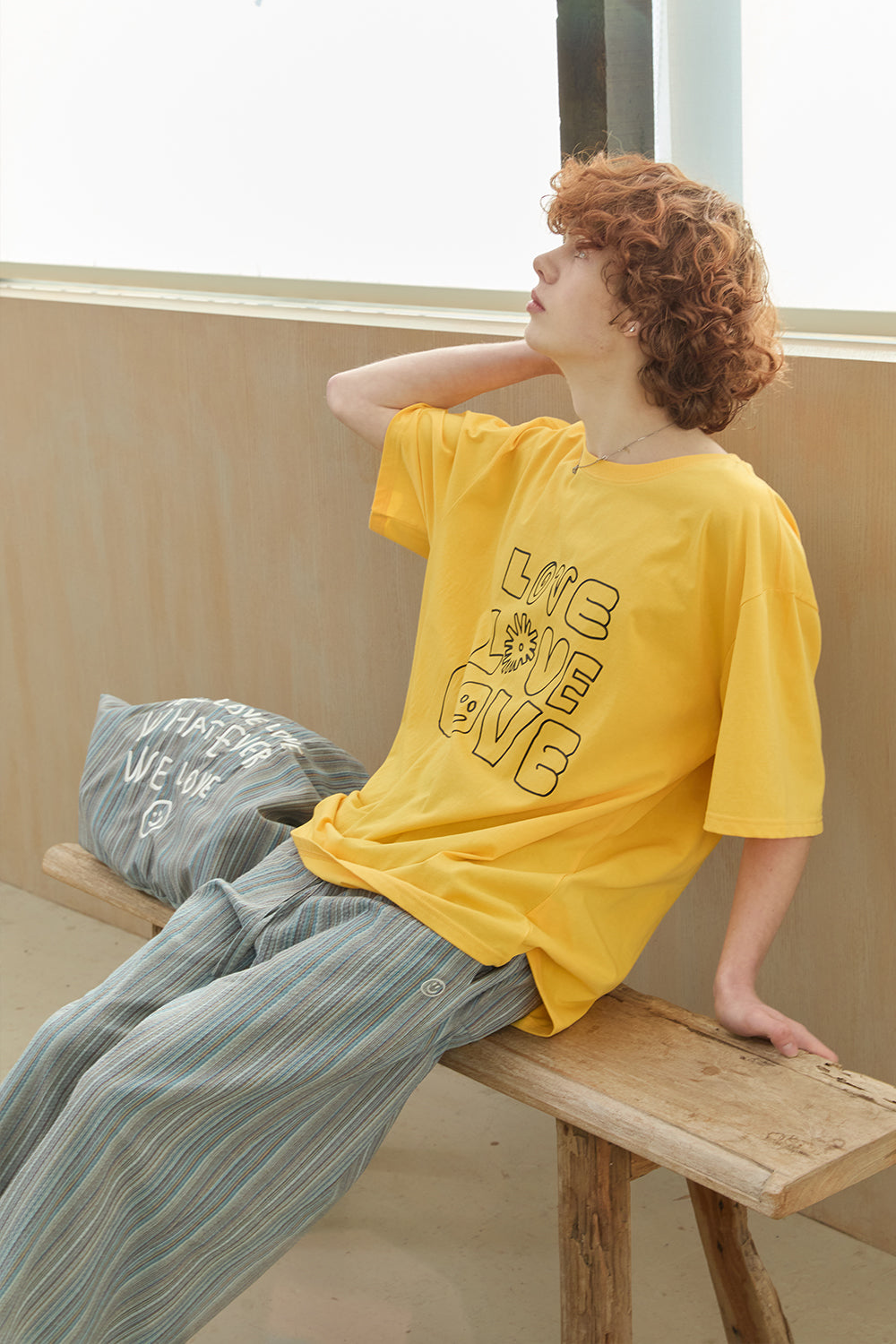 OOOWL 30S T SHIRT LOVE LOVE LOVE YELLOW