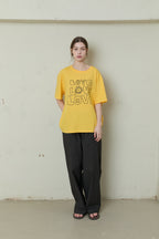 OOOWL 30S T SHIRT LOVE LOVE LOVE YELLOW