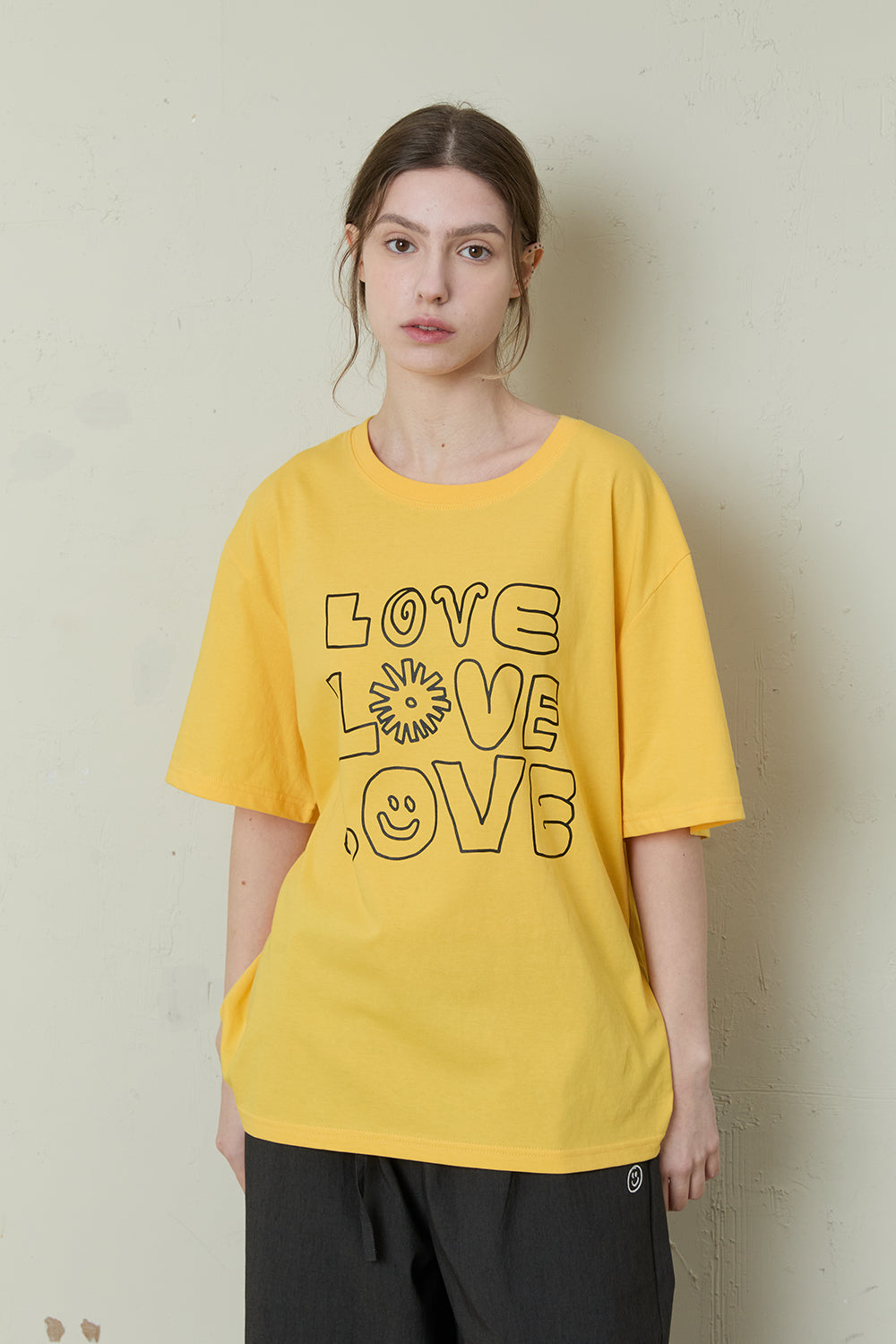 OOOWL 30S T SHIRT LOVE LOVE LOVE YELLOW