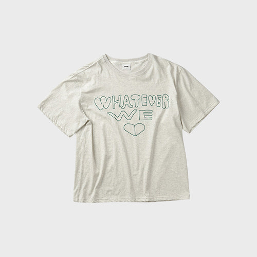 OOOWL 30S T SHIRT WHATEVER WE LOVE OATMEAL