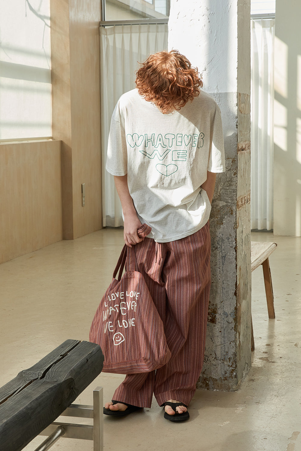 OOOWL 30S T SHIRT WHATEVER WE LOVE OATMEAL