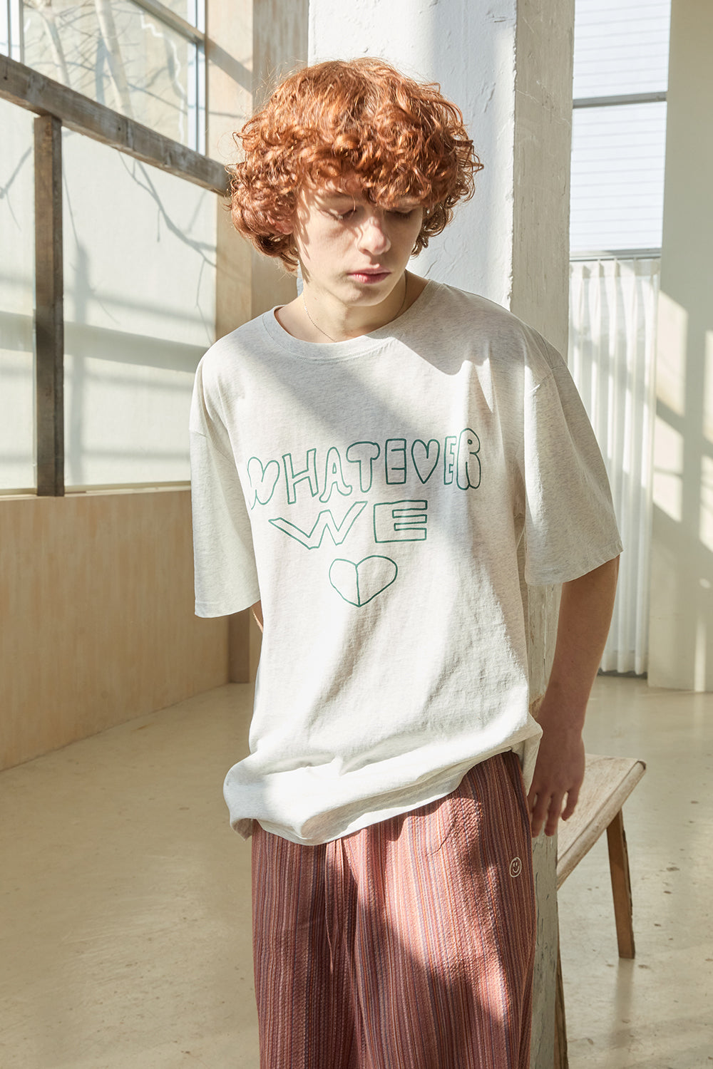 OOOWL 30S T SHIRT WHATEVER WE LOVE OATMEAL