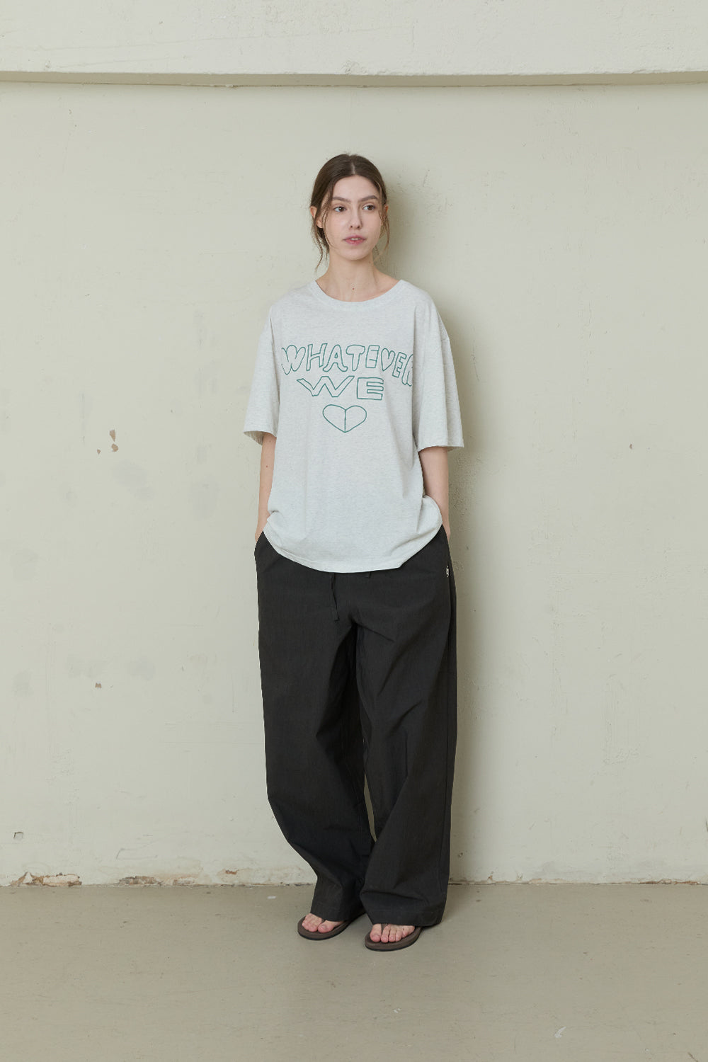 OOOWL 30S T SHIRT WHATEVER WE LOVE OATMEAL