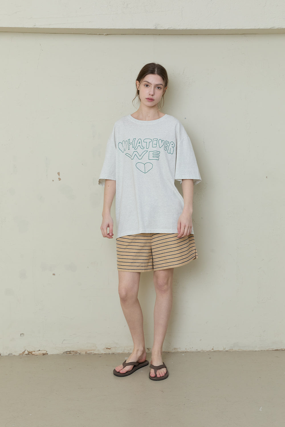OOOWL 30S T SHIRT WHATEVER WE LOVE OATMEAL