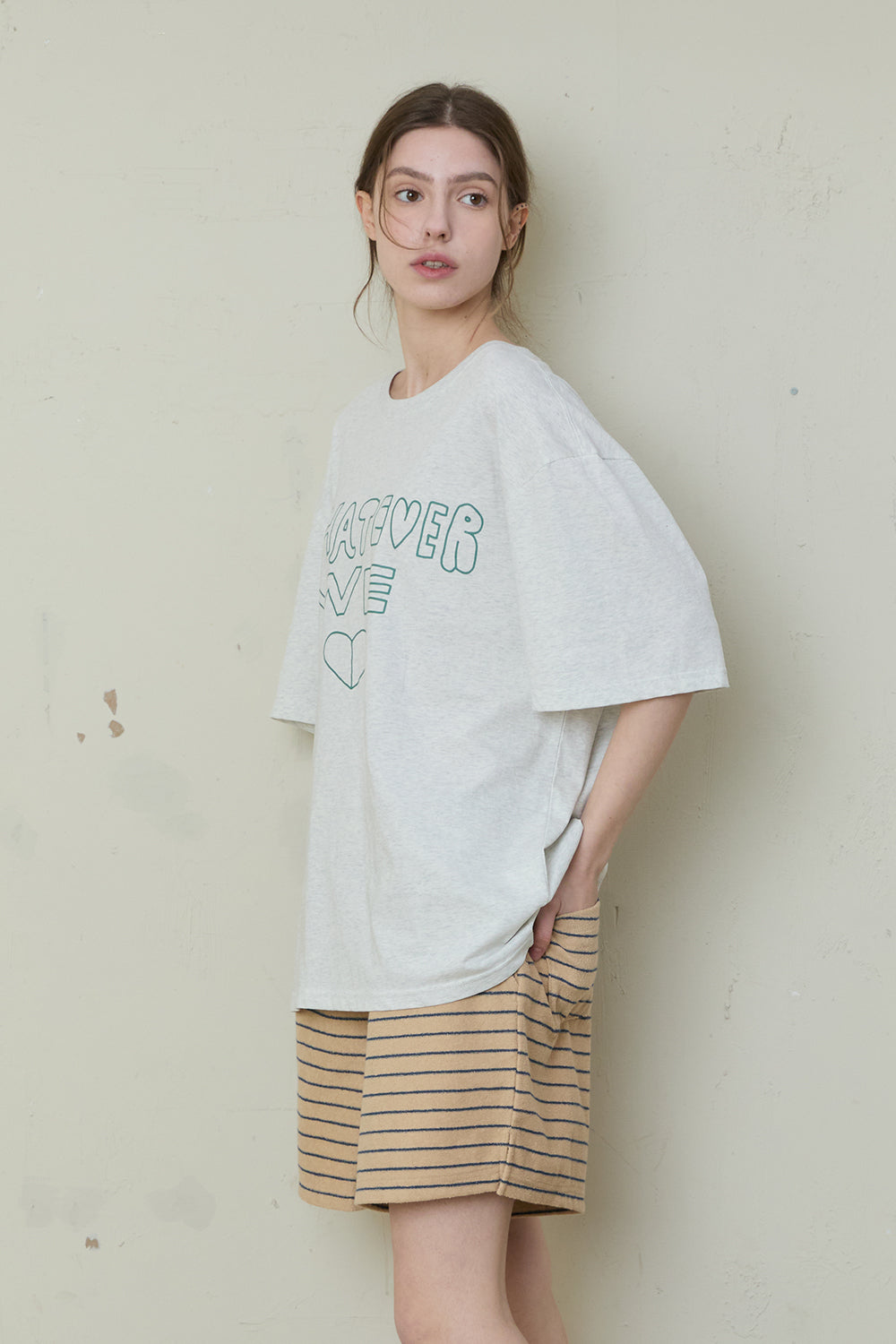 OOOWL 30S T SHIRT WHATEVER WE LOVE OATMEAL