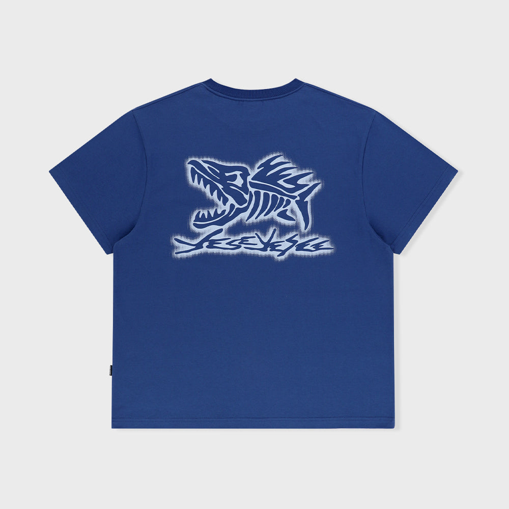 YESEYESEE Y.E.S Fish Born Tee Cobalt Blue