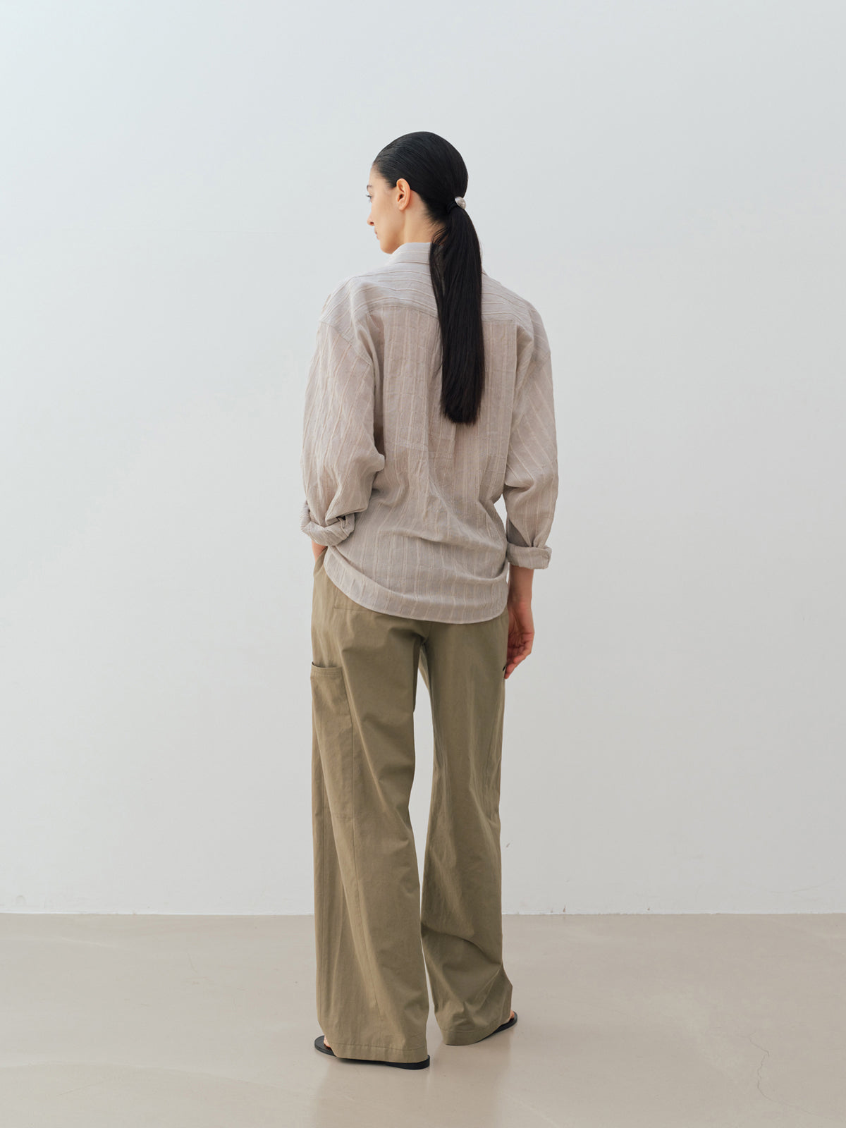 MOIA sheer ST shirt (sand beige)