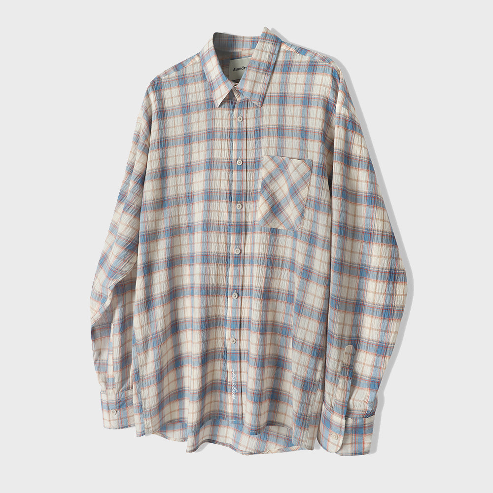 AVANDRESS May Check Shirt BLUE