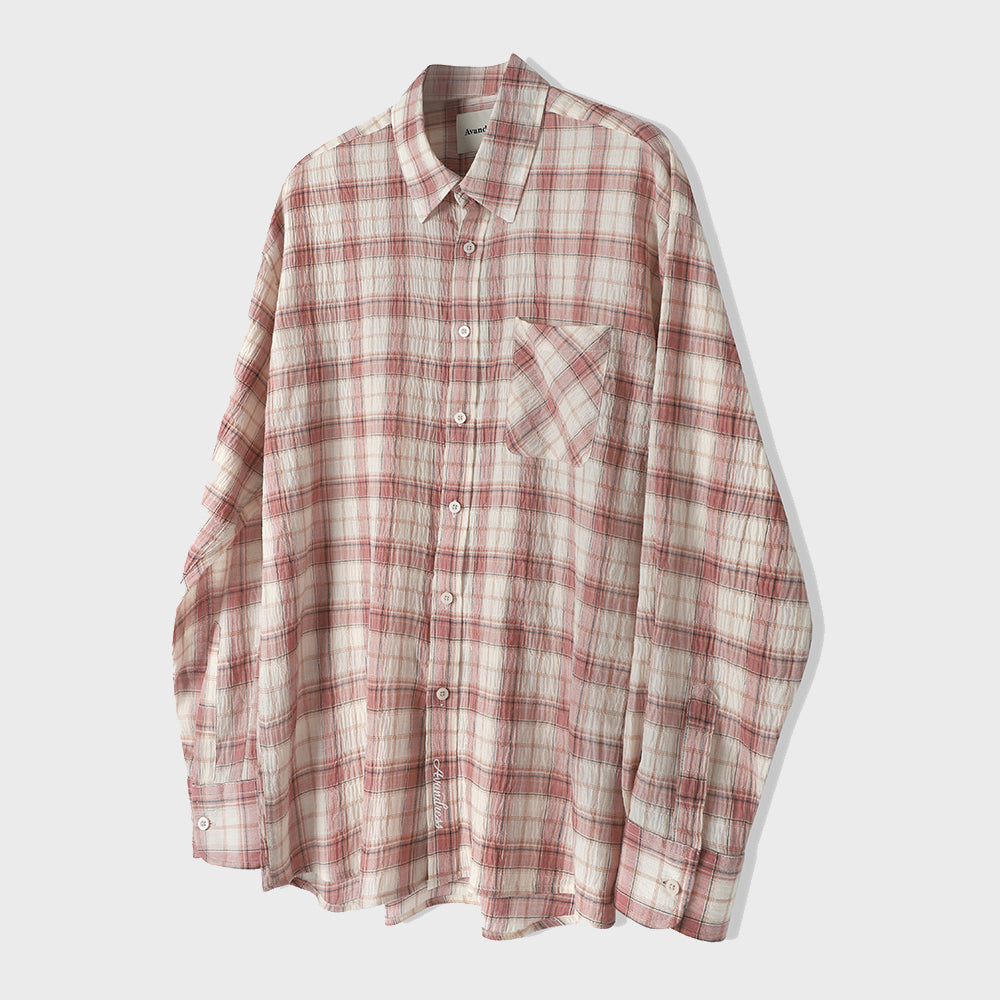 AVANDRESS May Check Shirt BLUE