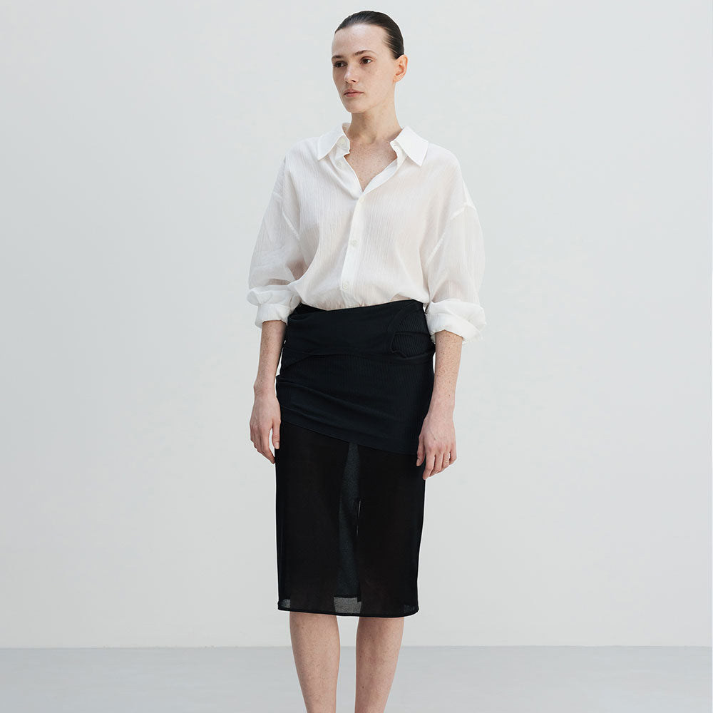 UMARMUNG Crinkled cotton shirts_White