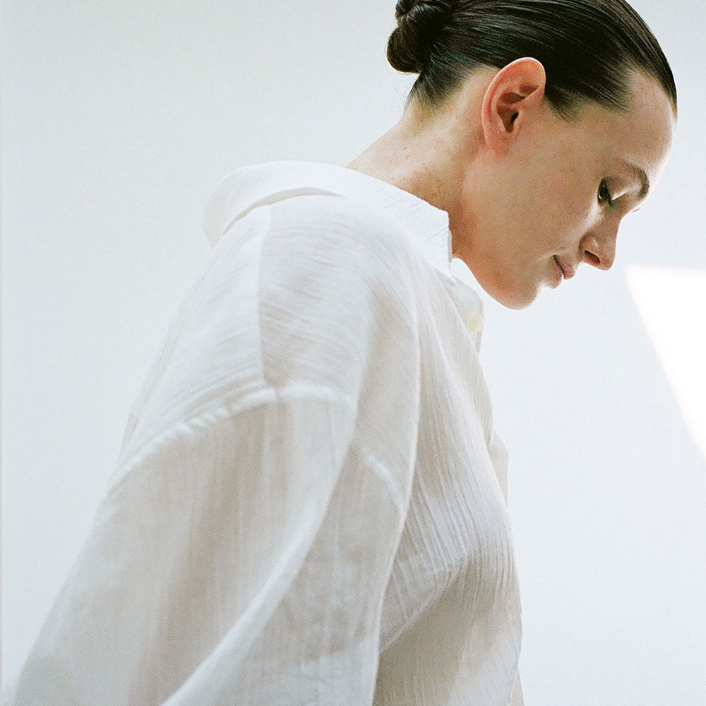 UMARMUNG Crinkled cotton shirts_White
