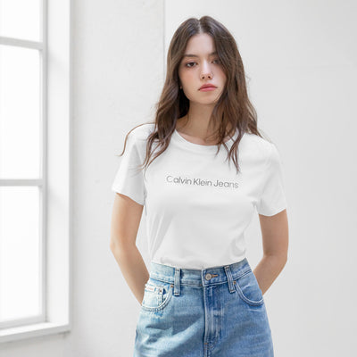 [CK] Women's slim fit institutional logo short sleeve t-shirt 47AB803 YAA