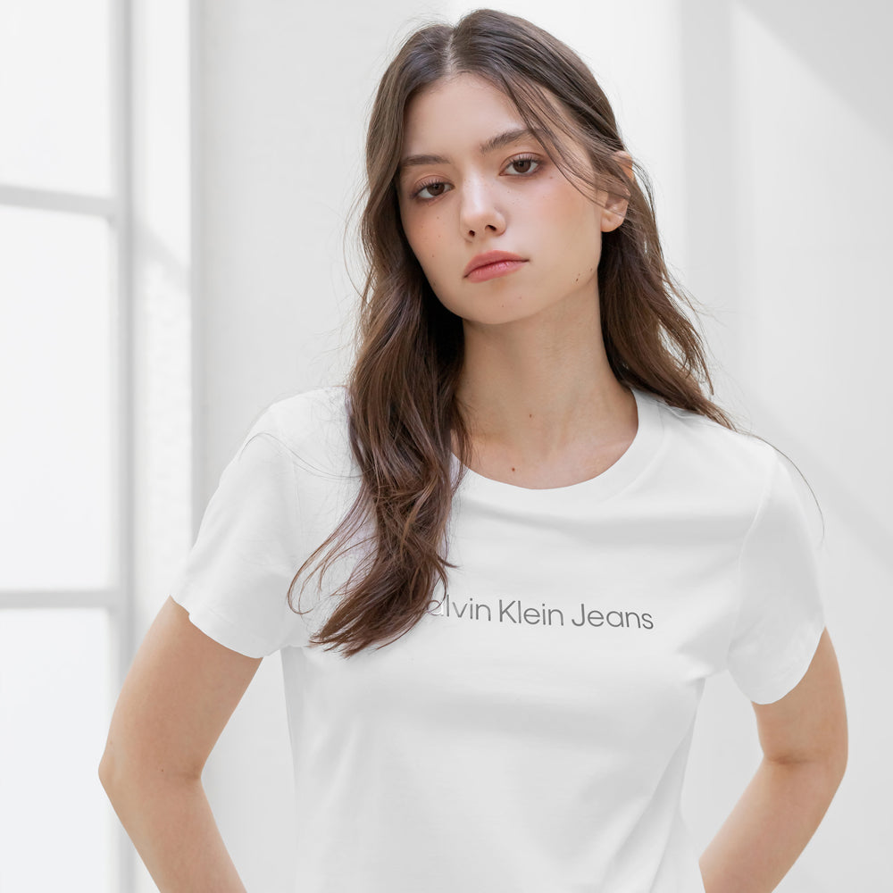 Calvin Klein Jeans [CK] Women's slim fit institutional logo short sleeve t-shirt 47AB803 YAA