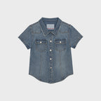 ames worldwide DENIM SHORT SLEEVE SHIRTS BLUE