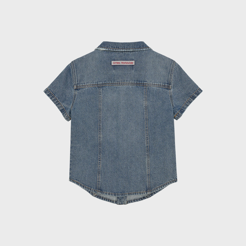 ames worldwide DENIM SHORT SLEEVE SHIRTS BLUE